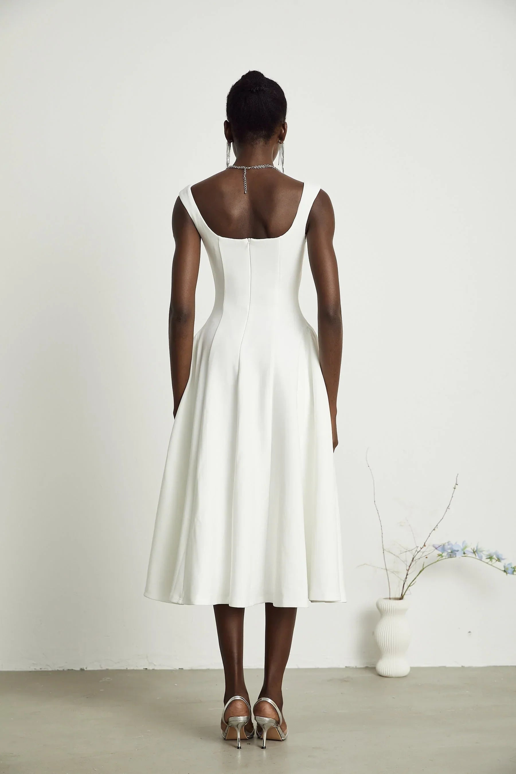 Leanna - White Midi Dress