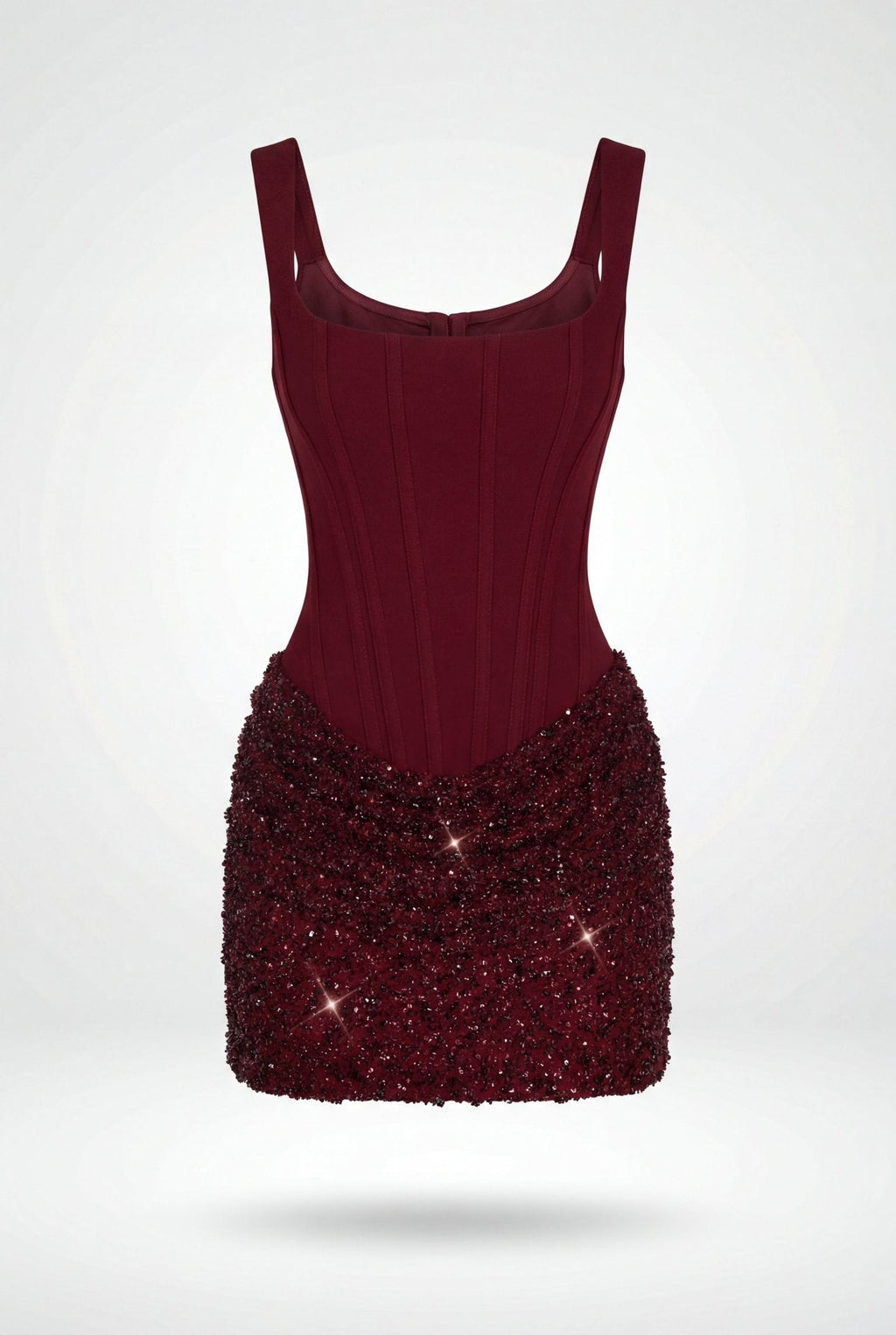 Yasmine Mini Dress in Burgundy