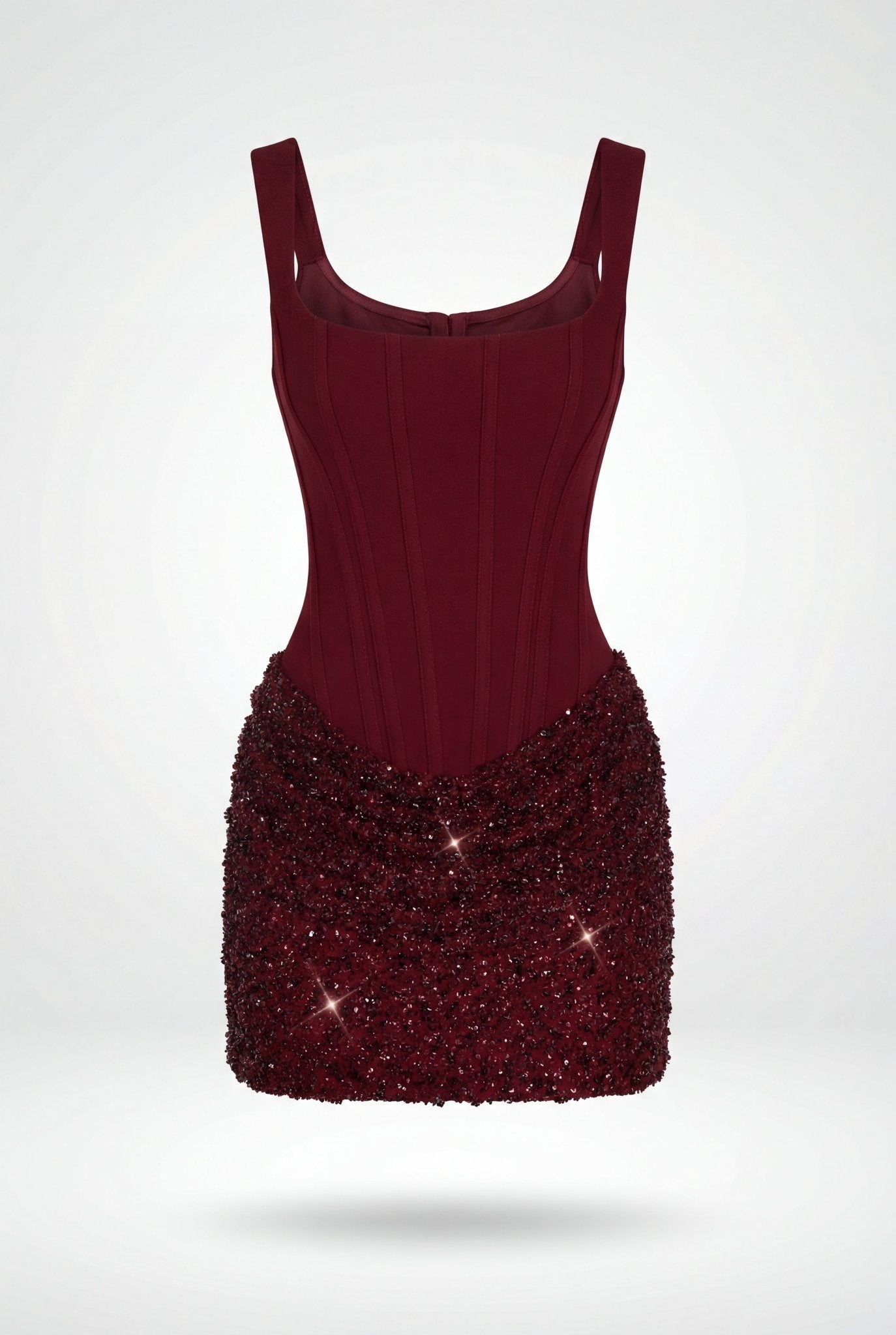 Yasmine Mini Dress in Burgundy