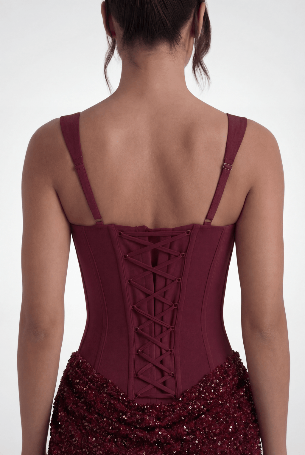 Yasmine Mini Dress in Burgundy
