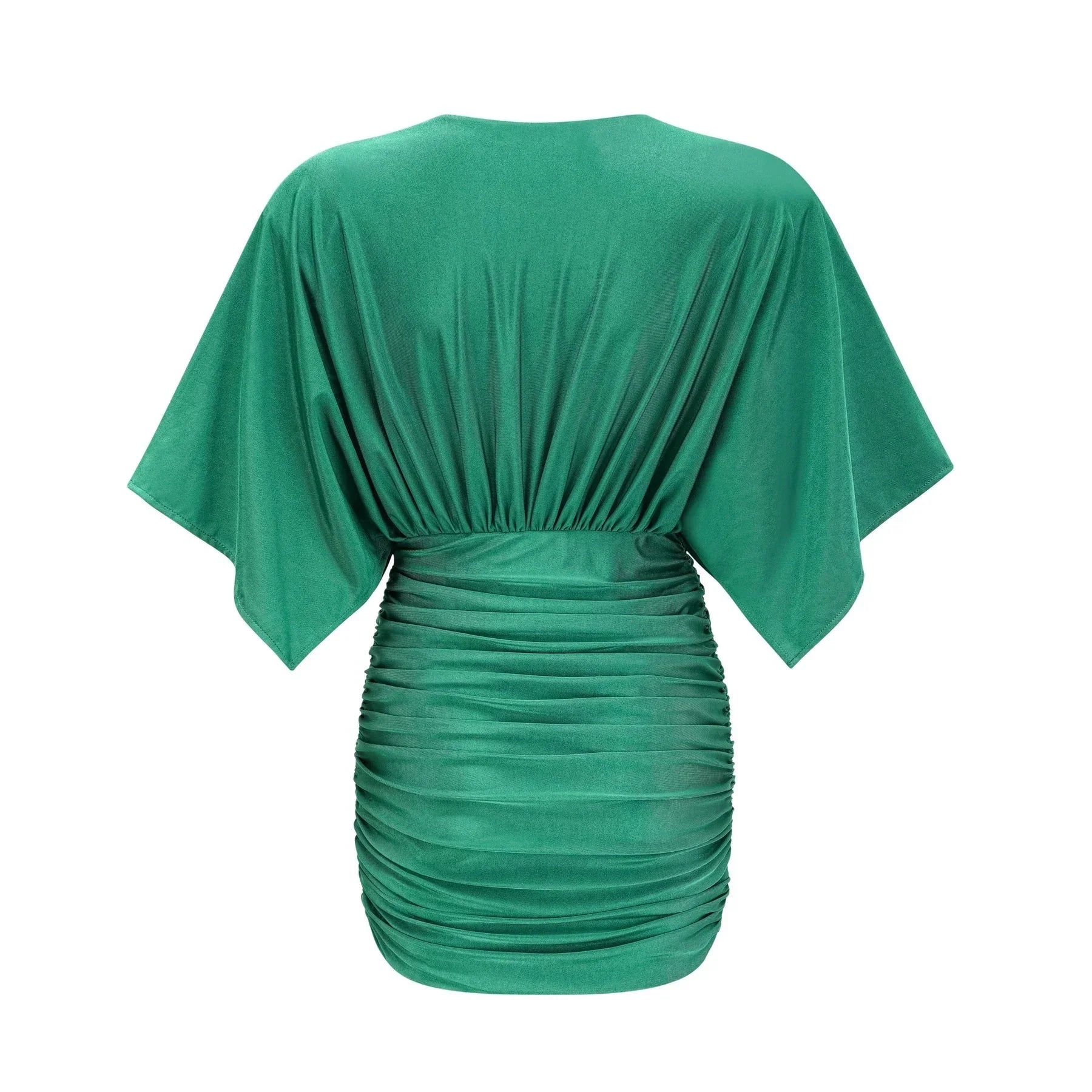 Alba - V-Neck Gloves Set Mini Dress